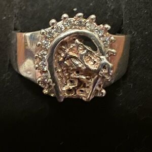 925 STERLING SILVER MEXICO HORSE DIAMOND RING